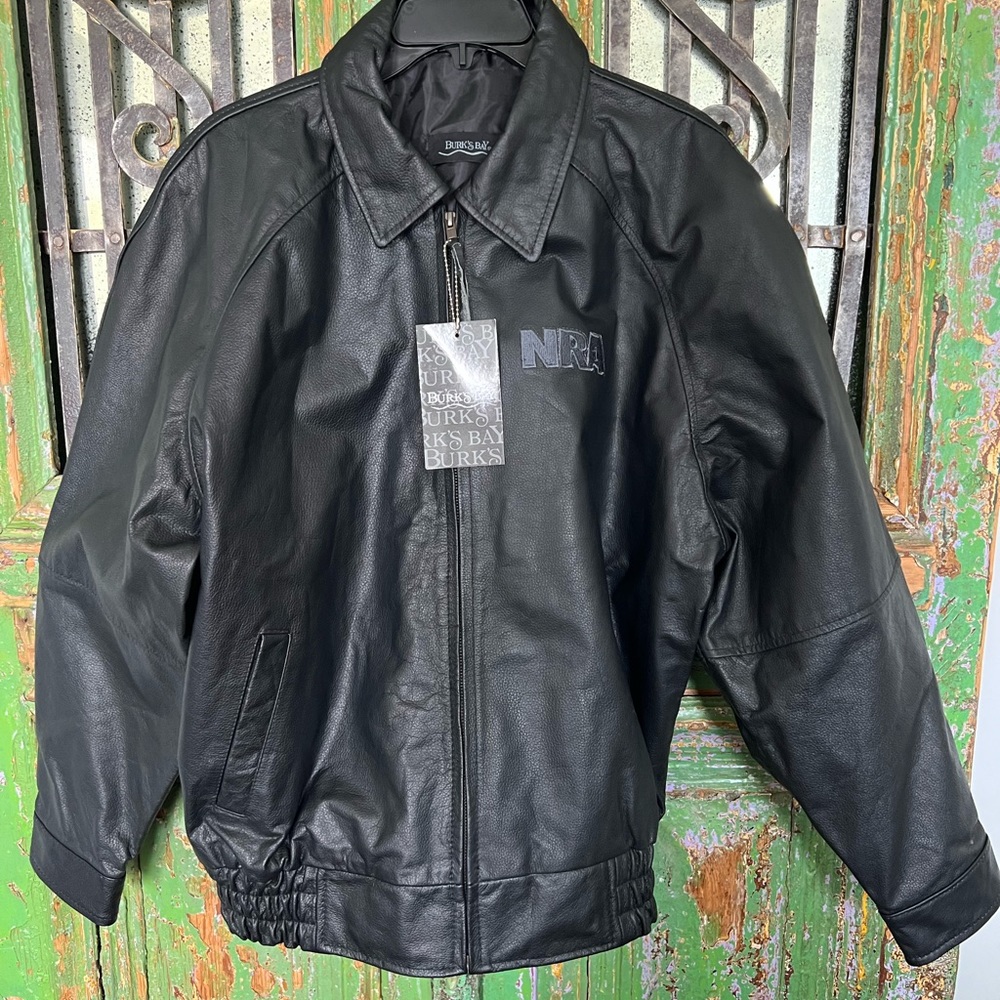 Burks Bay NRA Leather Jacket in size Large